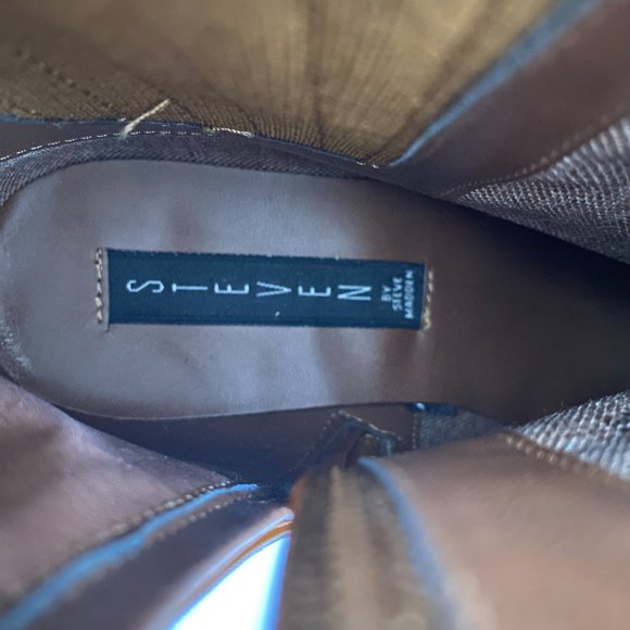 Steven by Steve Madden Brown Wayland Western Suede Boots - Picture 13 of 16